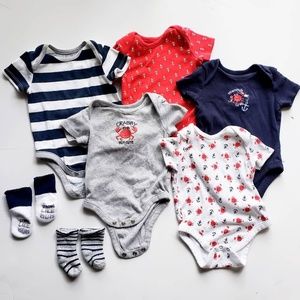 5 Piece Nautica Crabby Onsies Plus Socks